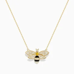 BH Multi Nature 14K Yellow Gold Diamond and Yellow Sapphire Bee Necklace | Necklaces & Pendants