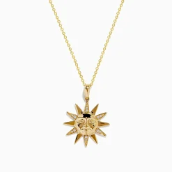 Effy Jewelry Nature 14K Yellow Gold Diamond Sun Pendant | Necklaces & Pendants