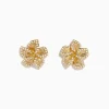 Effy Jewelry Nature 14K Yellow Gold Diamond Flower Earrings | Earrings