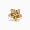 Effy Jewelry Nature 14K Yellow Gold Diamond Flower Ring, 0.23 TCW | Rings