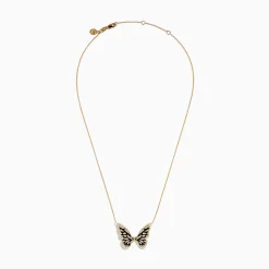 Effy Jewelry Nature 14K Yellow Gold Diamond Butterfly Necklace | Necklaces & Pendants