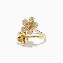 Effy Jewelry Nature 14K Yellow Gold Diamond Flower Duet Ring | Rings