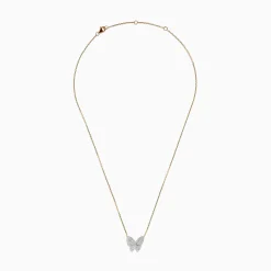 Effy Jewelry Nature 14K Yellow Gold Diamond Butterfly Necklace | Necklaces & Pendants