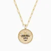 BH Multi Nature 14K Yellow Gold Espresso and White Diamond Bee Coin Pendant | Necklaces & Pendants
