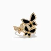 Effy Jewelry Nature 14K Yellow Gold Onyx and Diamond Multi Butterfly Ring | Rings