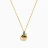 Effy Jewelry Nature 14K Yellow Gold Tsavorite and Diamond Apple Pendant | Necklaces & Pendants