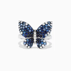 Effy Jewelry Nature Sterling Silver Blue Sapphire Splash Butterfly Ring, 1.70 TCW | Rings