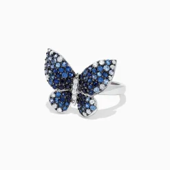 Effy Jewelry Nature Sterling Silver Blue Sapphire Splash Butterfly Ring, 1.70 TCW | Rings