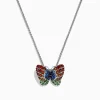Effy Jewelry Nature Sterling Silver Multi Sapphires Butterfly Pendant | Necklaces & Pendants