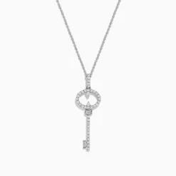 Effy Jewelry Novelty 925 Sterling Silver Diamond Key Pendant | Necklaces & Pendants