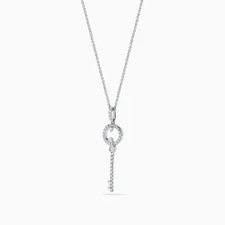 Effy Jewelry Novelty 925 Sterling Silver Diamond Key Pendant | Necklaces & Pendants