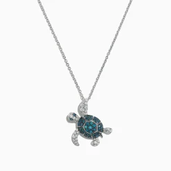 Effy Jewelry Novelty 14K Gold Blue u0026 White Diamond Turtle Pendant, 0.70 TCW | Necklaces & Pendants
