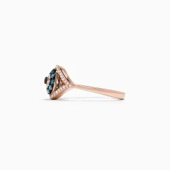 Effy Jewelry Novelty 14K Gold Blue, White and Black Diamond Evil Eye Ring, 0.37 TCW | Rings