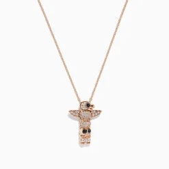 BH Multi Novelty 14K Gold Diamond and White Sapphire Totem Pendant, 0.28 TCW | Necklaces & Pendants