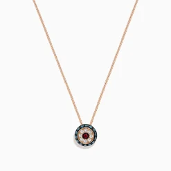 BH Multi Novelty 14K Gold Ruby, Blue u0026 White Diamond Evil Eye Pendant,0.40 TCW | Necklaces & Pendants