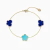 BH Multi Novelty 14K Gold Turquoise u0026 Lapis Floral Butterfly Bracelet | Bracelets
