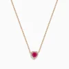 Effy Jewelry Novelty 14K Rose Gold Pink Sapphire and Diamond Heart Necklace | Necklaces & Pendants