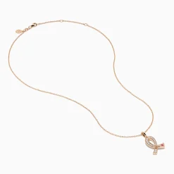 Effy Jewelry Novelty 14K Rose Gold Pink Sapphire u0026 Diamond Pink Ribbon Pendant | Necklaces & Pendants