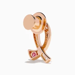 Effy Jewelry Novelty 14K Rose Gold Pink Sapphire u0026 Diamond Pink Ribbon Pin | Accessories