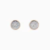 BH Multi Novelty 14K Two Tone Gold Diamond Compass Stud Earrings | Earrings