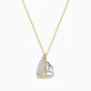 Effy Jewelry Novelty 14K Two Tone Gold Diamond Sailboat Pendant, 0.27 TCW | Necklaces & Pendants