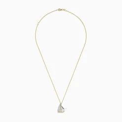 Effy Jewelry Novelty 14K Two Tone Gold Diamond Sailboat Pendant, 0.27 TCW | Necklaces & Pendants