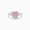 Effy Jewelry Novelty 18K Two Tone Gold Pink and White Diamond Heart Ring | Rings