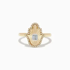BH Multi Novelty 14K Two-Tone Gold Hamsa Ring | Rings