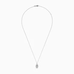 BH Multi Novelty 14K White Gold Black and White Diamond Hamsa Pendant | Necklaces & Pendants