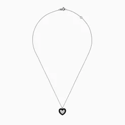BH Multi Novelty 14K White Gold Black Enamel u0026 Diamond Heart Pendant, 0.18 TCW | Necklaces & Pendants