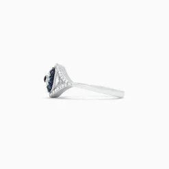 Effy Jewelry Novelty 14K White Gold Blue Sapphire u0026 Diamond Evil Eye Ring, 0.45 TCW | Rings