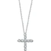 Effy Jewelry Novelty 14K White Gold Diamond Small Cross Pendant, 0.24 TCW | Necklaces & Pendants