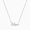Effy Jewelry Novelty 14K White Gold Diamond 'Mom' Necklace | Necklaces & Pendants