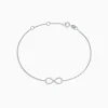 Effy Jewelry Novelty 14K White Gold Diamond Infinity Bracelet, 0.12 TCW | Bracelets
