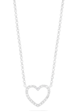 Effy Jewelry Novelty 14K White Gold Diamond Heart Pendant, 0.10 TCW | Necklaces & Pendants