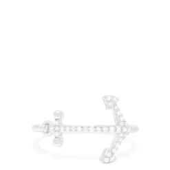 Effy Jewelry Novelty 14K White Gold Diamond Anchor Ring, 0.12 TCW | Rings