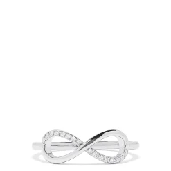 Effy Jewelry Novelty 14K White Gold Diamond Infinity Ring, 0.06 TCW | Rings