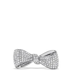 Effy Jewelry Novelty 14K White Gold Diamond Bow Ring, 0.35 TCW | Rings