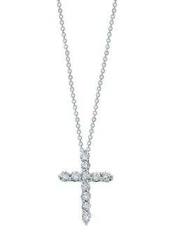 Effy Jewelry Novelty 14K White Gold Diamond Small Cross Pendant, 0.24 TCW | Necklaces & Pendants