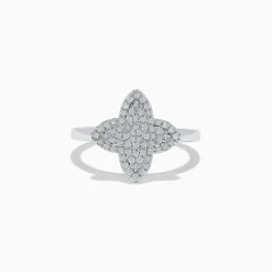 Effy Jewelry Novelty 14K White Gold Diamond Clover Ring | Rings