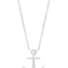 Effy Jewelry Novelty 14K White Gold Diamond Anchor Pendant, 0.15 TCW | Necklaces & Pendants
