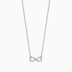 Effy Jewelry Novelty 14K White Gold Diamond Infinity Necklace, 0.09 TCW | Necklaces & Pendants