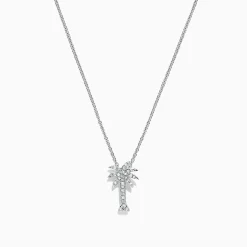Effy Jewelry Novelty 14K White Gold Diamond Palm Tree Pendant, 0.10 TCW | Necklaces & Pendants