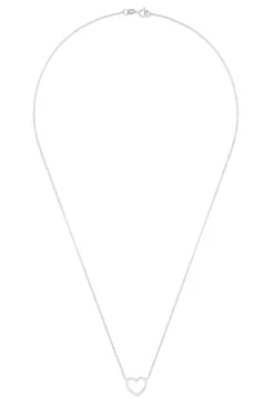 Effy Jewelry Novelty 14K White Gold Diamond Heart Pendant, 0.10 TCW | Necklaces & Pendants