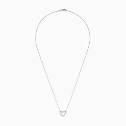 Effy Jewelry Novelty 14K White Gold Diamond Heart Necklace | Necklaces & Pendants