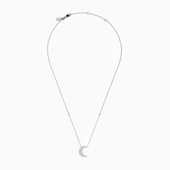 Effy Jewelry Novelty 14K White Gold Diamond Crescent Moon Necklace | Necklaces & Pendants