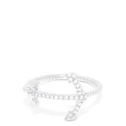 Effy Jewelry Novelty 14K White Gold Diamond Anchor Ring, 0.12 TCW | Rings