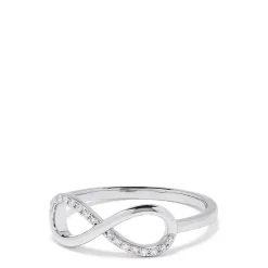 Effy Jewelry Novelty 14K White Gold Diamond Infinity Ring, 0.06 TCW | Rings