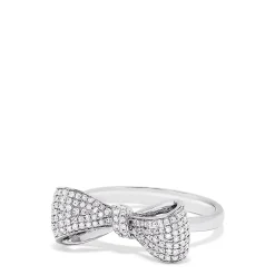 Effy Jewelry Novelty 14K White Gold Diamond Bow Ring, 0.35 TCW | Rings