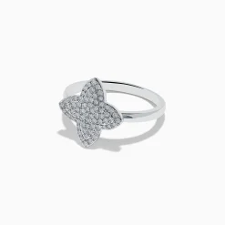 Effy Jewelry Novelty 14K White Gold Diamond Clover Ring | Rings